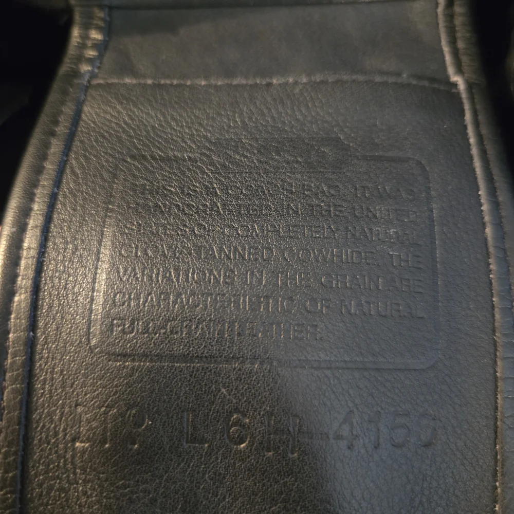 Coach Navy Leather Shoulder Bag with Gold Buckles - Picture 2 of 5